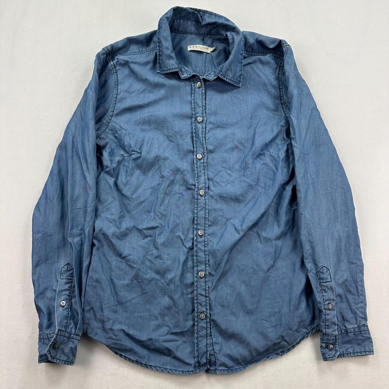 RM Williams Shirt Womens Size 10 Blue Long Sleeve... Depop