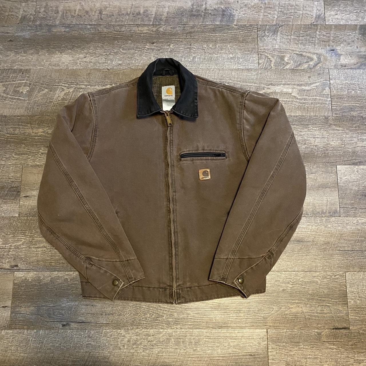 Vintage Carhartt Detroit Jacket Mocha Brown Medium... - Depop