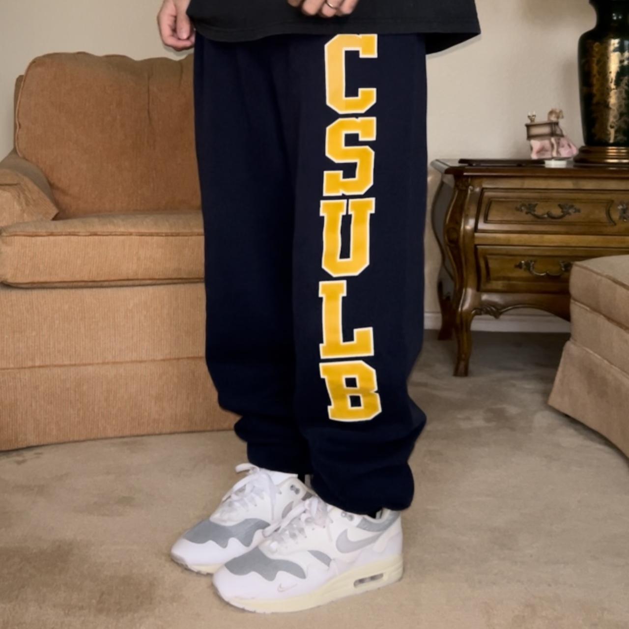 Russell Athletic Men's Navy and Yellow Joggers-tracksuits