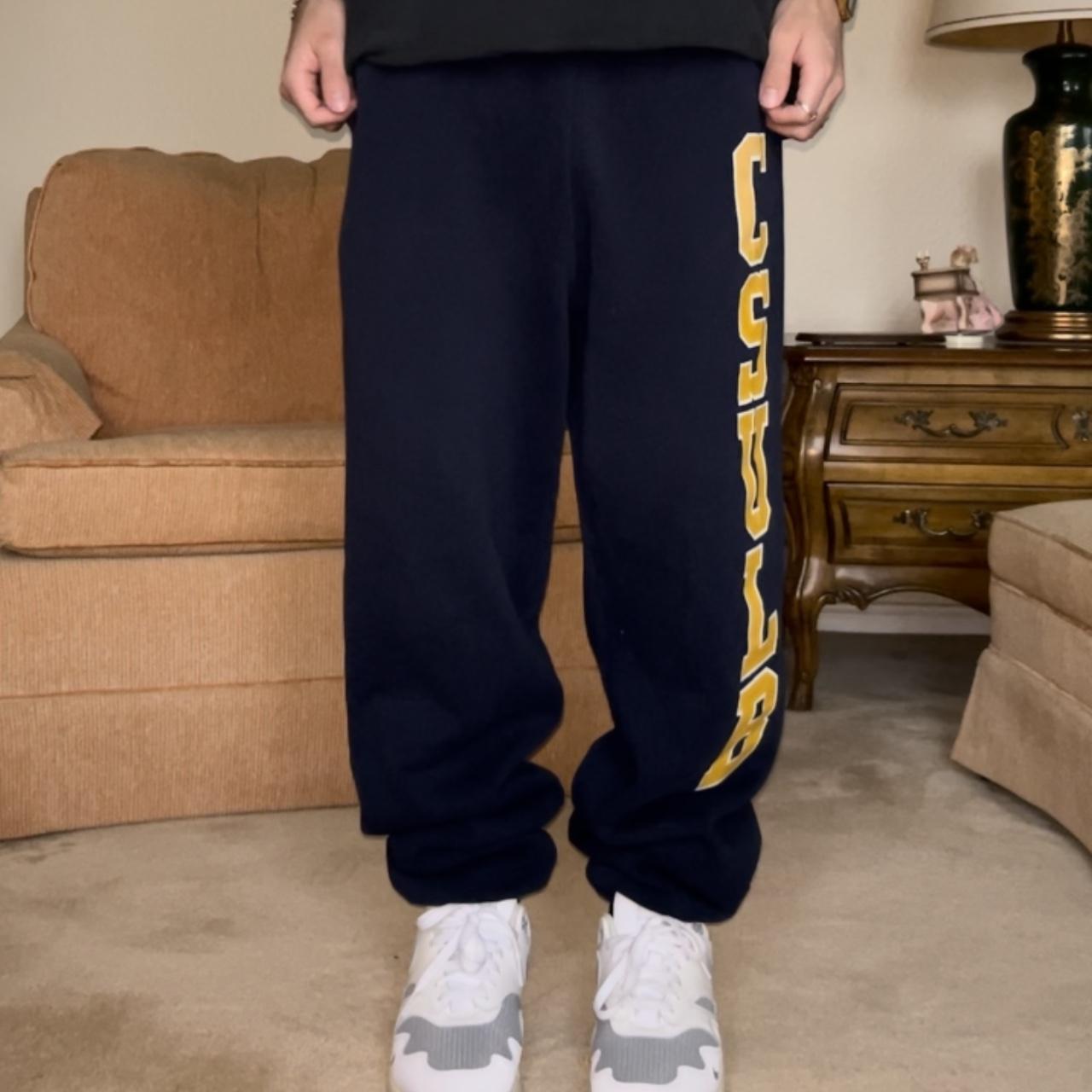 Russell Athletic Men's Navy and Yellow Joggers-tracksuits (3)