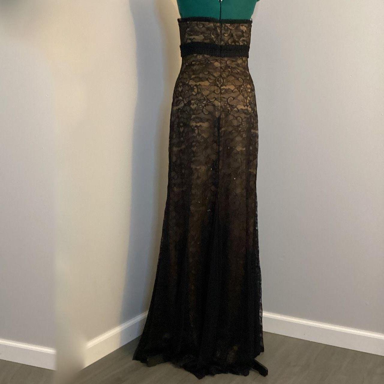 Badgley mischka discount strapless lace dress