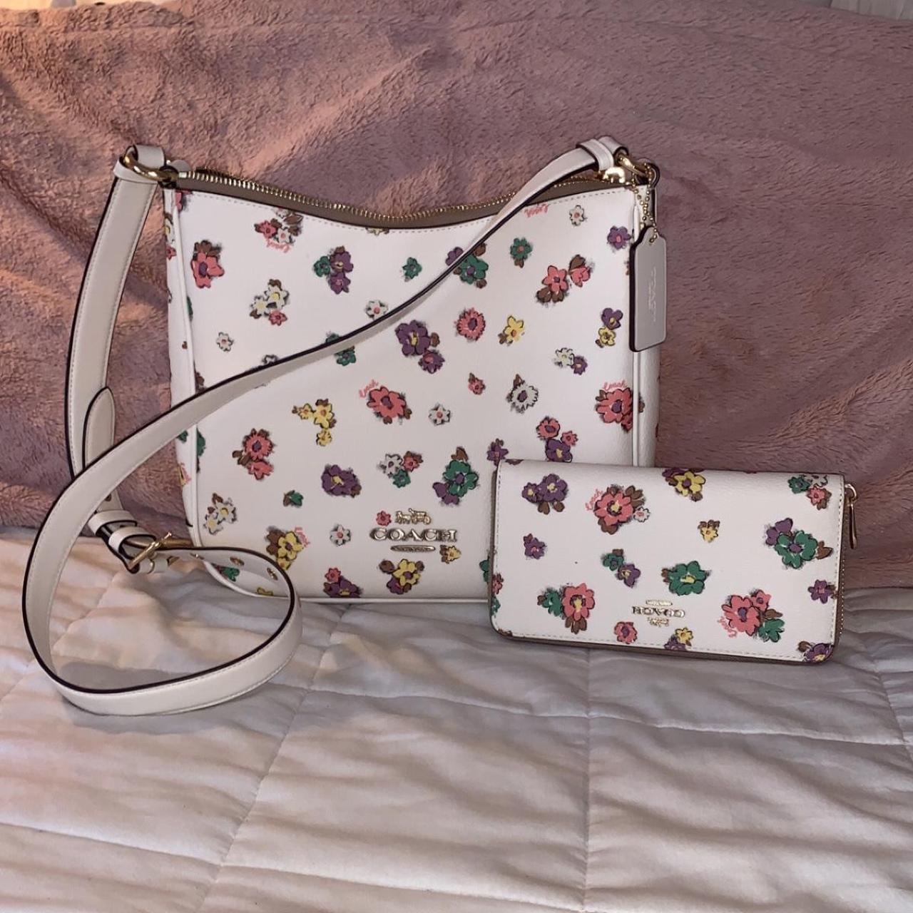 Coach white floral crossbody hot sale