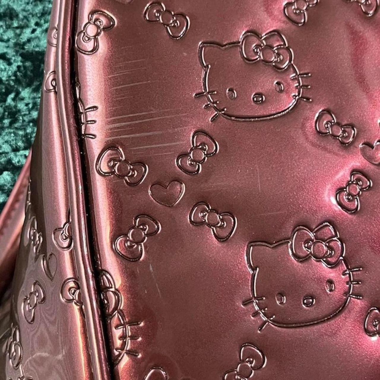 hello kitty burgundy embossed handbag this hello - Depop