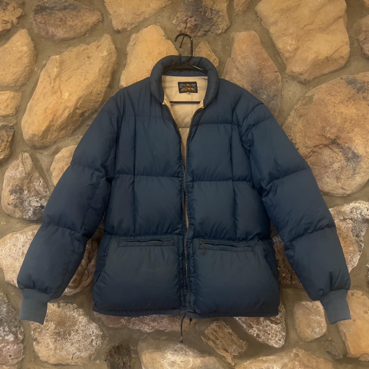 Vintage 50s 60s Eddie Bauer Down Jacket Blue Size... - Depop