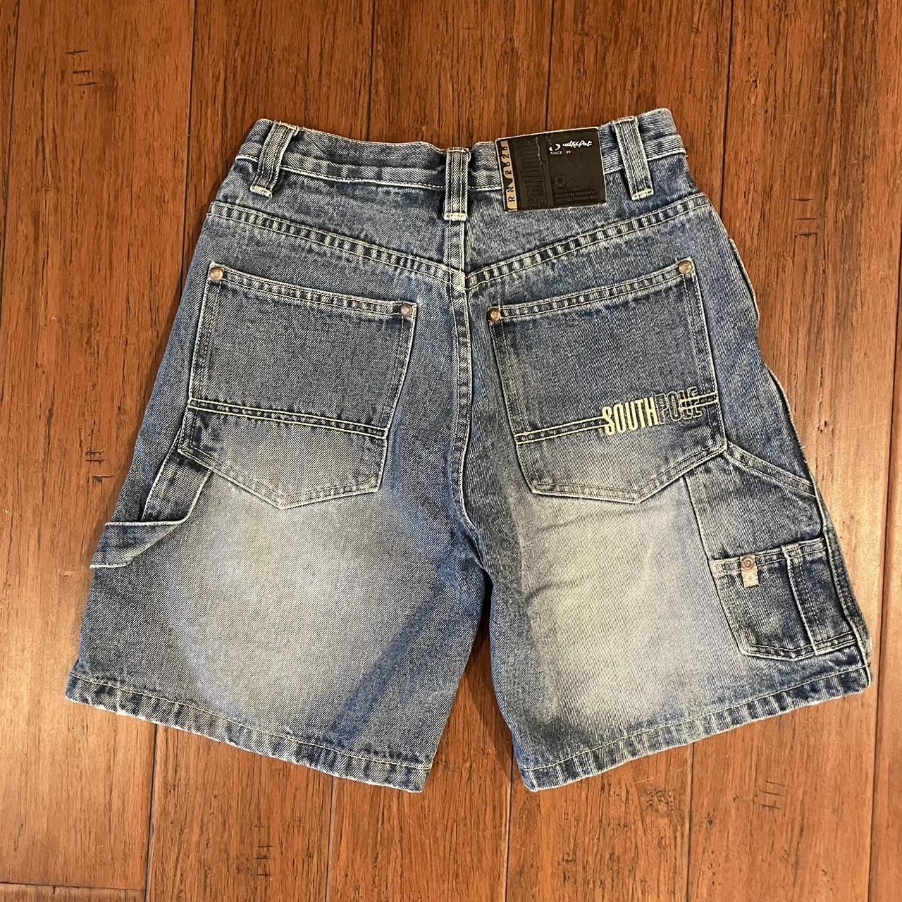 y2k southpole cargo jorts tagged a size 10, best... - Depop