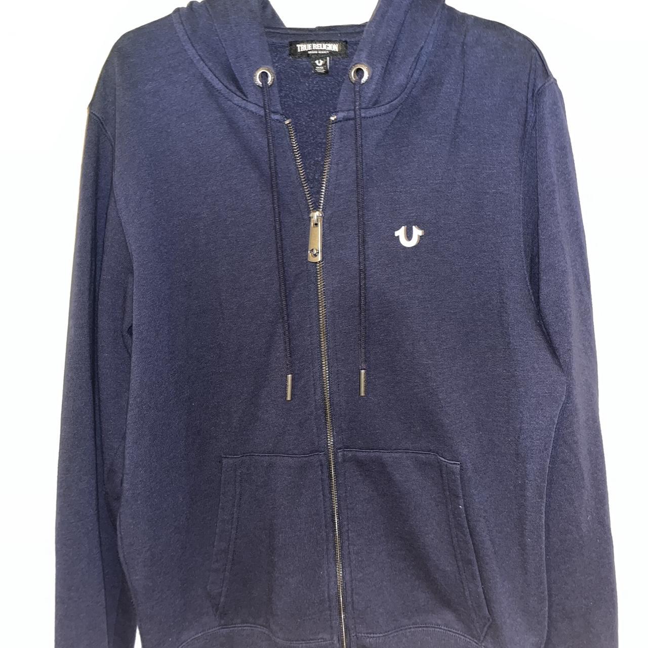 True Religion navy blue zip up hoodie