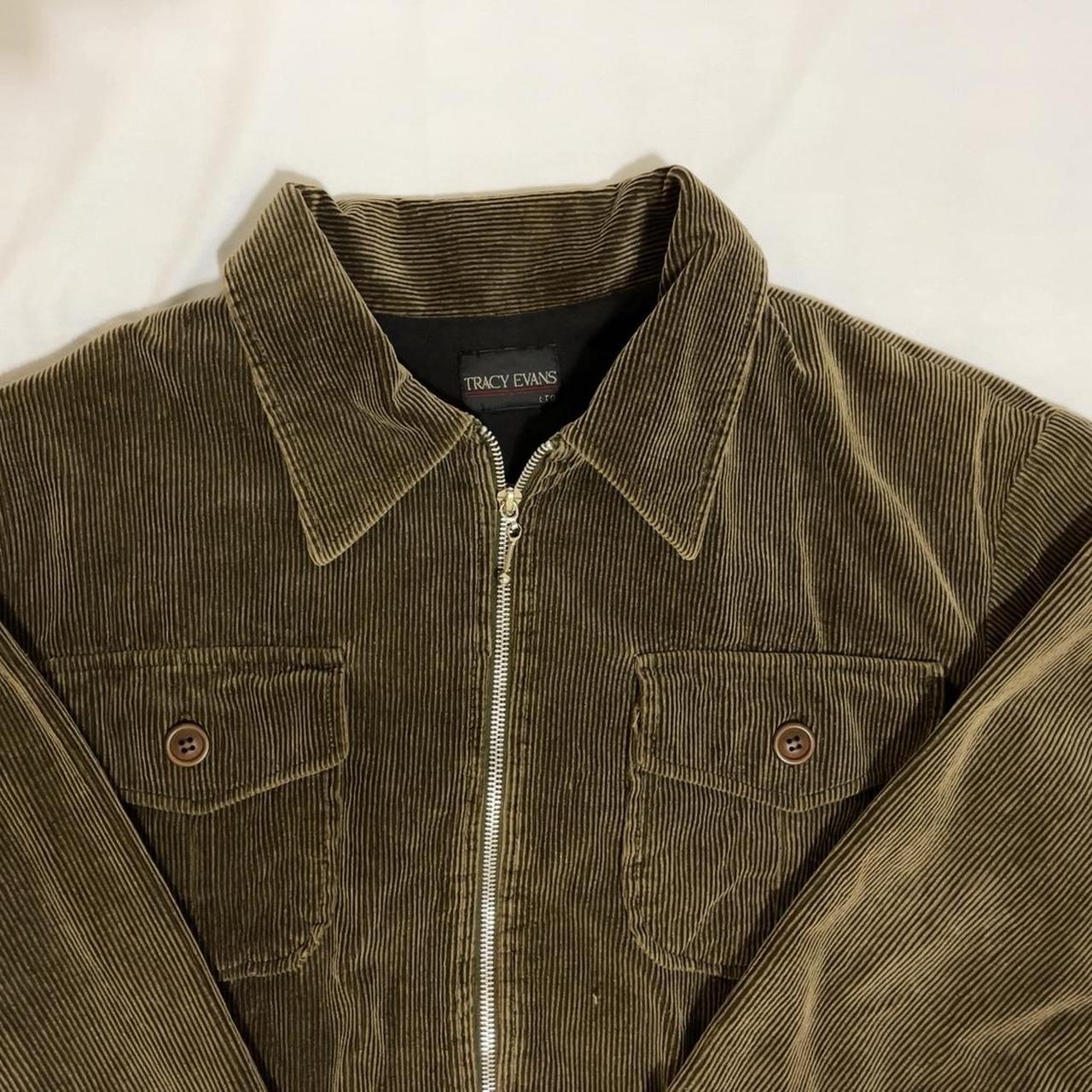 Corduroy Jacket - brown / dark green undertone -... - Depop