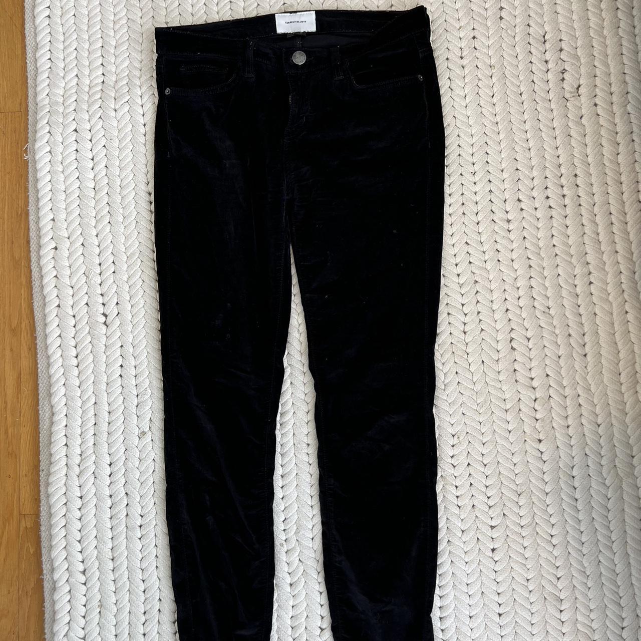 Current Elliot black velvet skinny jeans - Depop