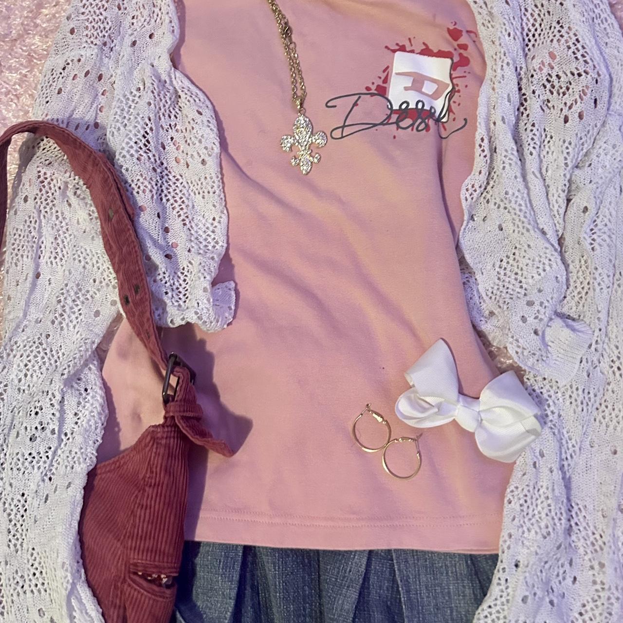 cute short sleeve pink diesel tee ꔫ ( TOP FOR... Depop