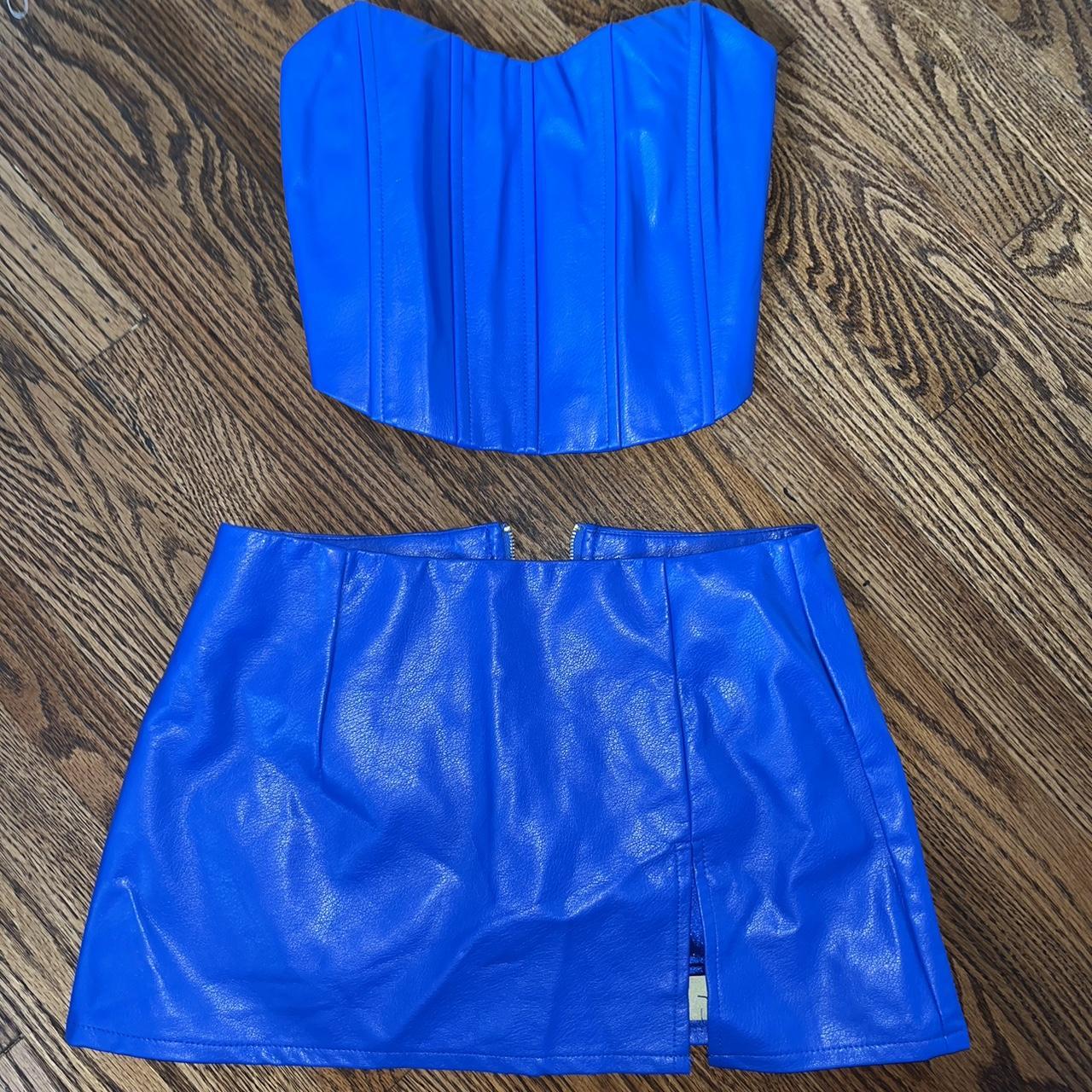 royal blue peppermayo set, satin inside, quite... Depop