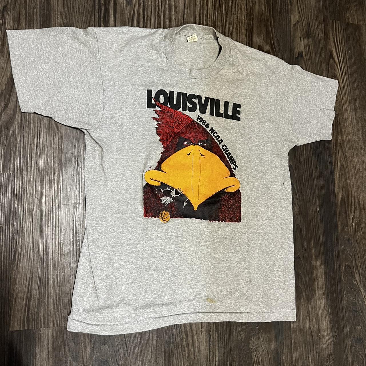 Vintage Louisville Cardinals 1986 National Champs T Shirt / 