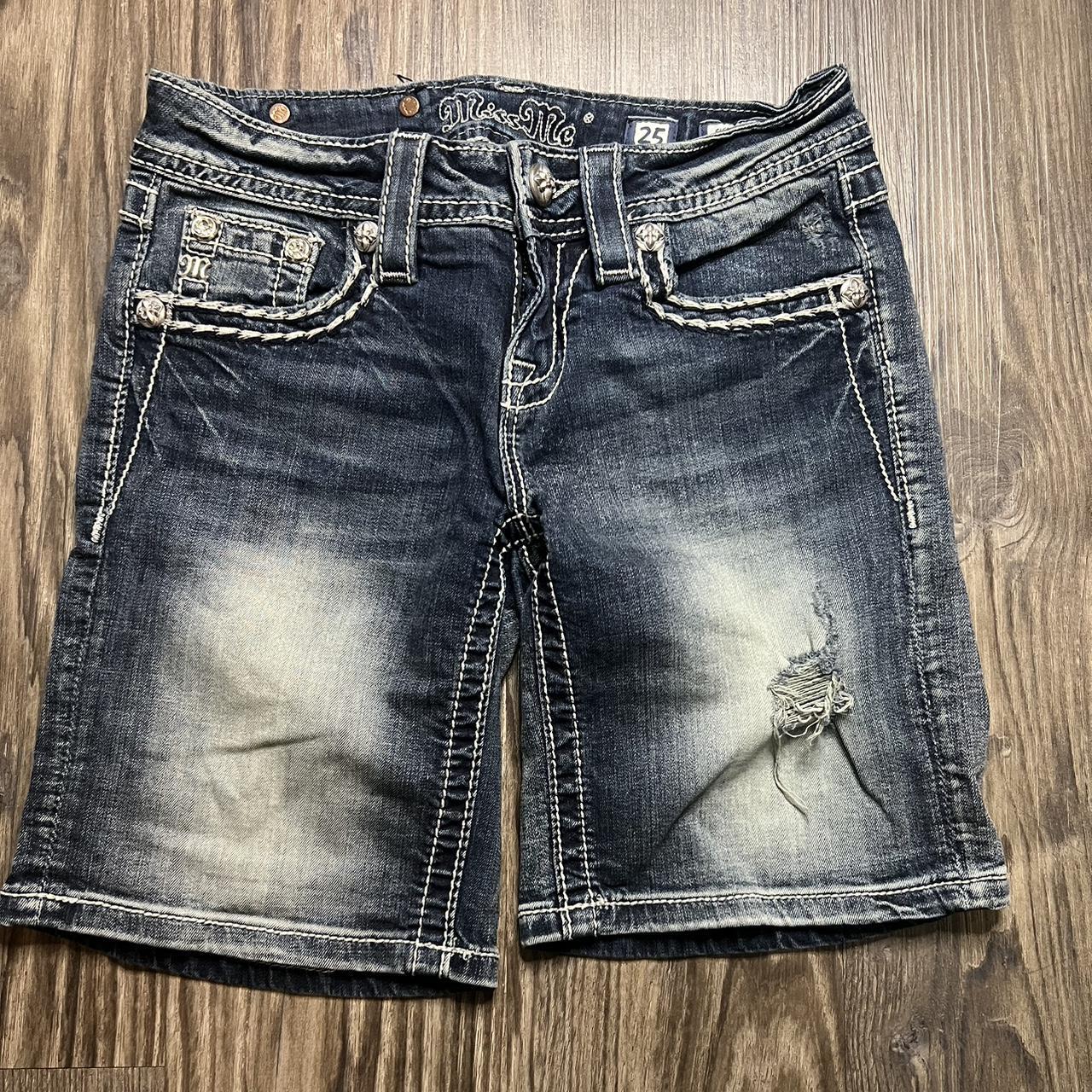 Miss Me Cross Wings Jean Shorts Size 25 Explore Depop