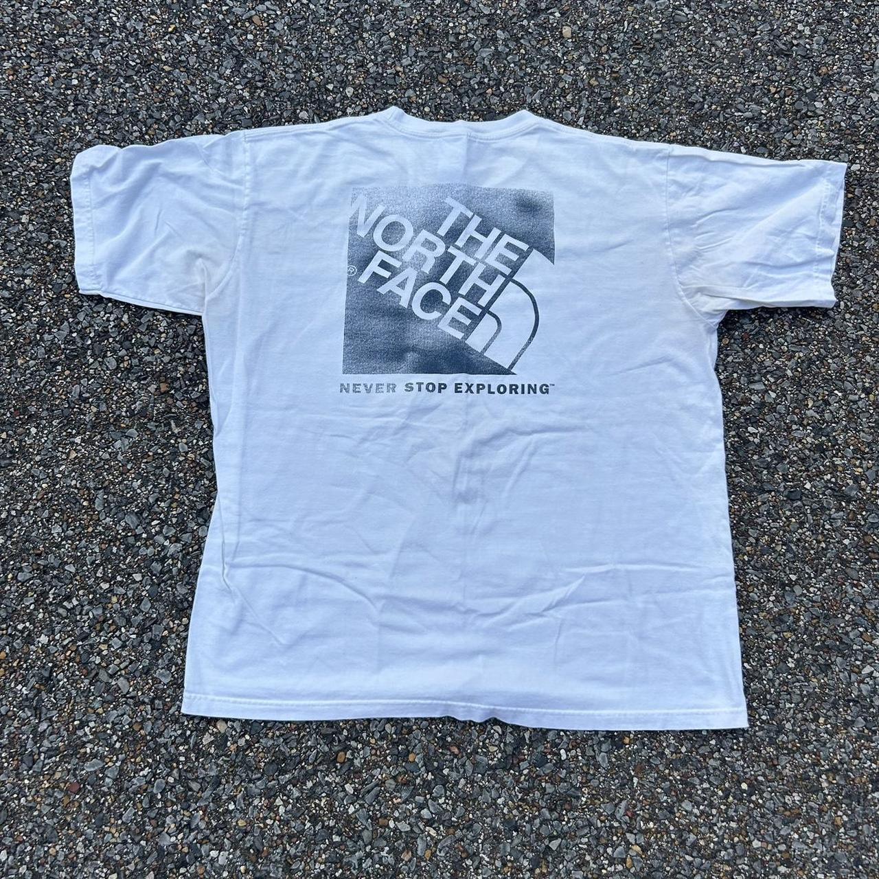 The North Face Men's Grey and White T-shirt | Depop