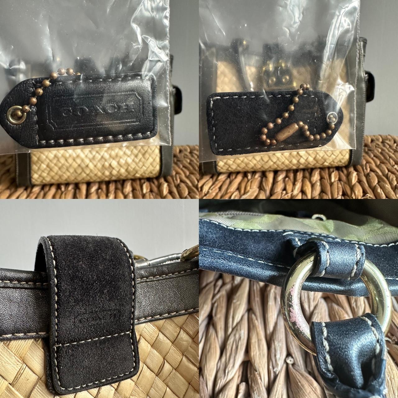 2004 vintage coach 'hamptons' straw carryall | Depop