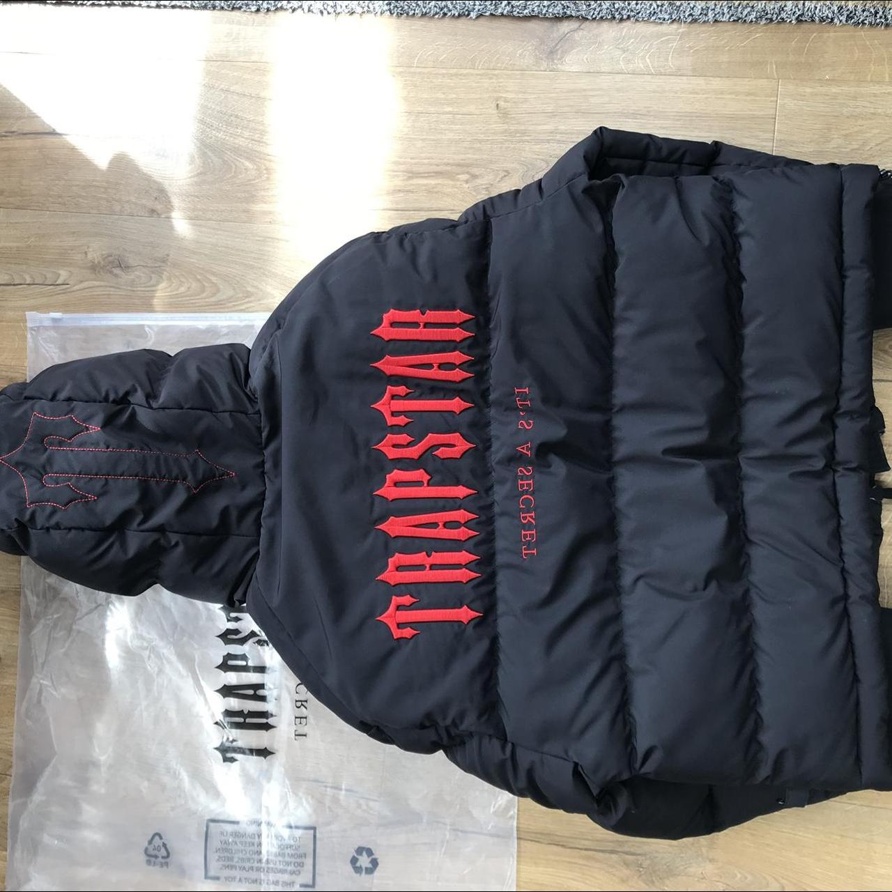 Trapstar Men's Black and Red Coat | Depop