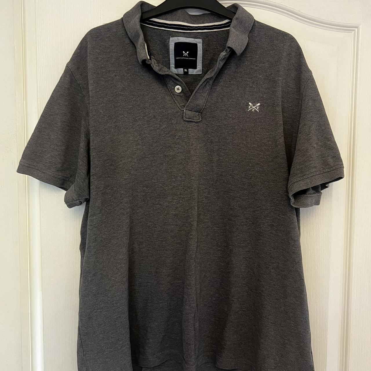 Grey crew clothing polo, size XL - Depop