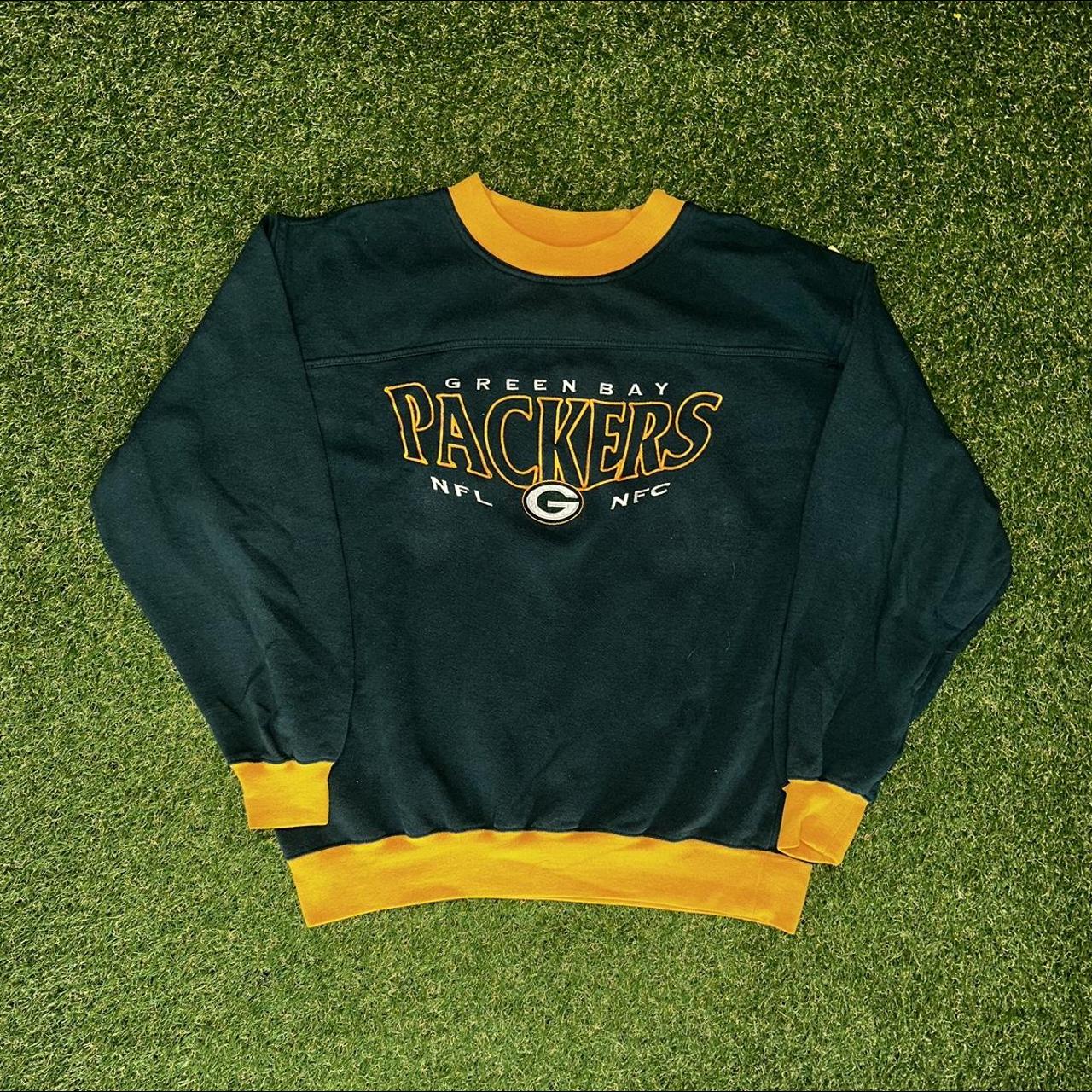 Vintage 90s Green Bay Packers Crew Neck Sweatshirt L - Depop