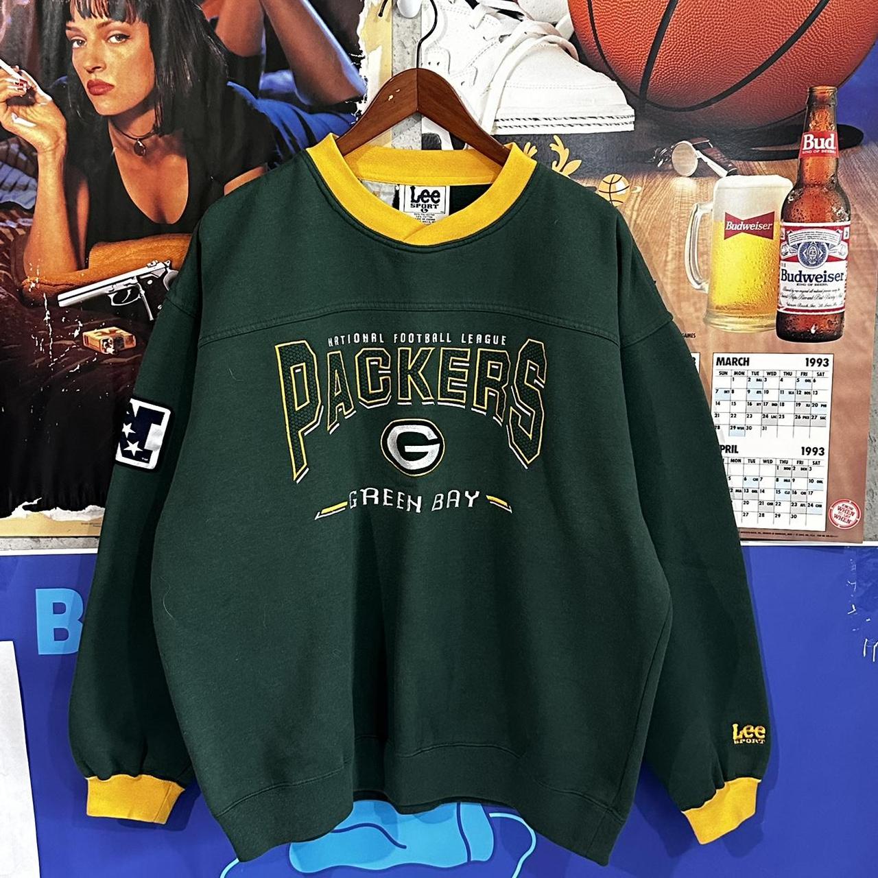 Vintage 90s Green Bay Packers Crew Neck Sweatshirt L - Depop