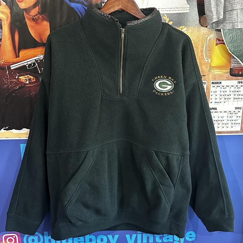 Vintage Green Bay Packers winter jacket! Quarter zip - Depop