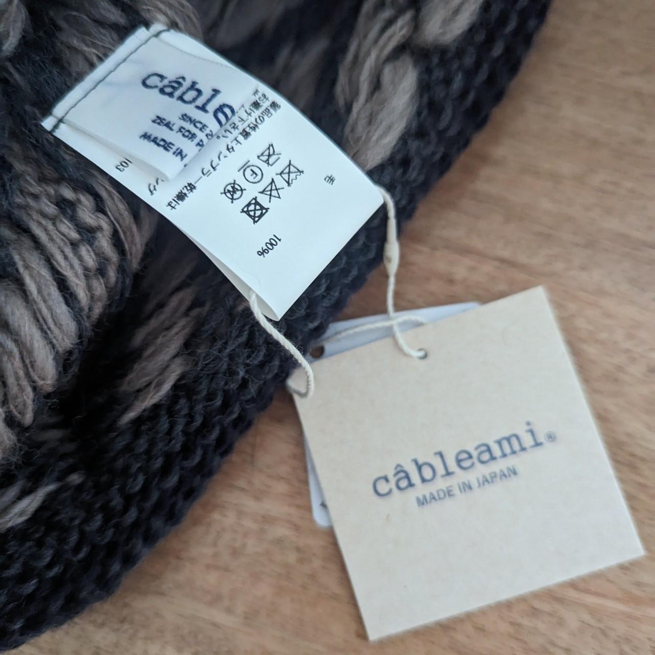 CABLEAMI Wool Jacquard Knit Hat Grey Brand new with... - Depop