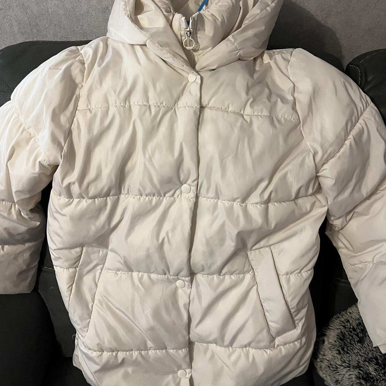 Primark Girls Cream Puffer Coat Depop