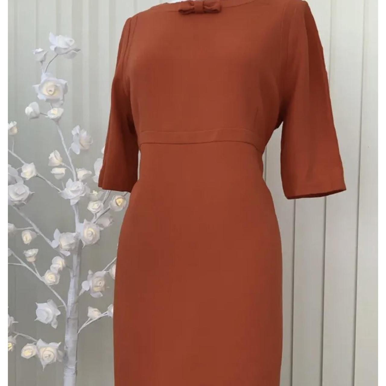 HOBBS LONDON Orange Dress With Short Sleeves Fully... Depop