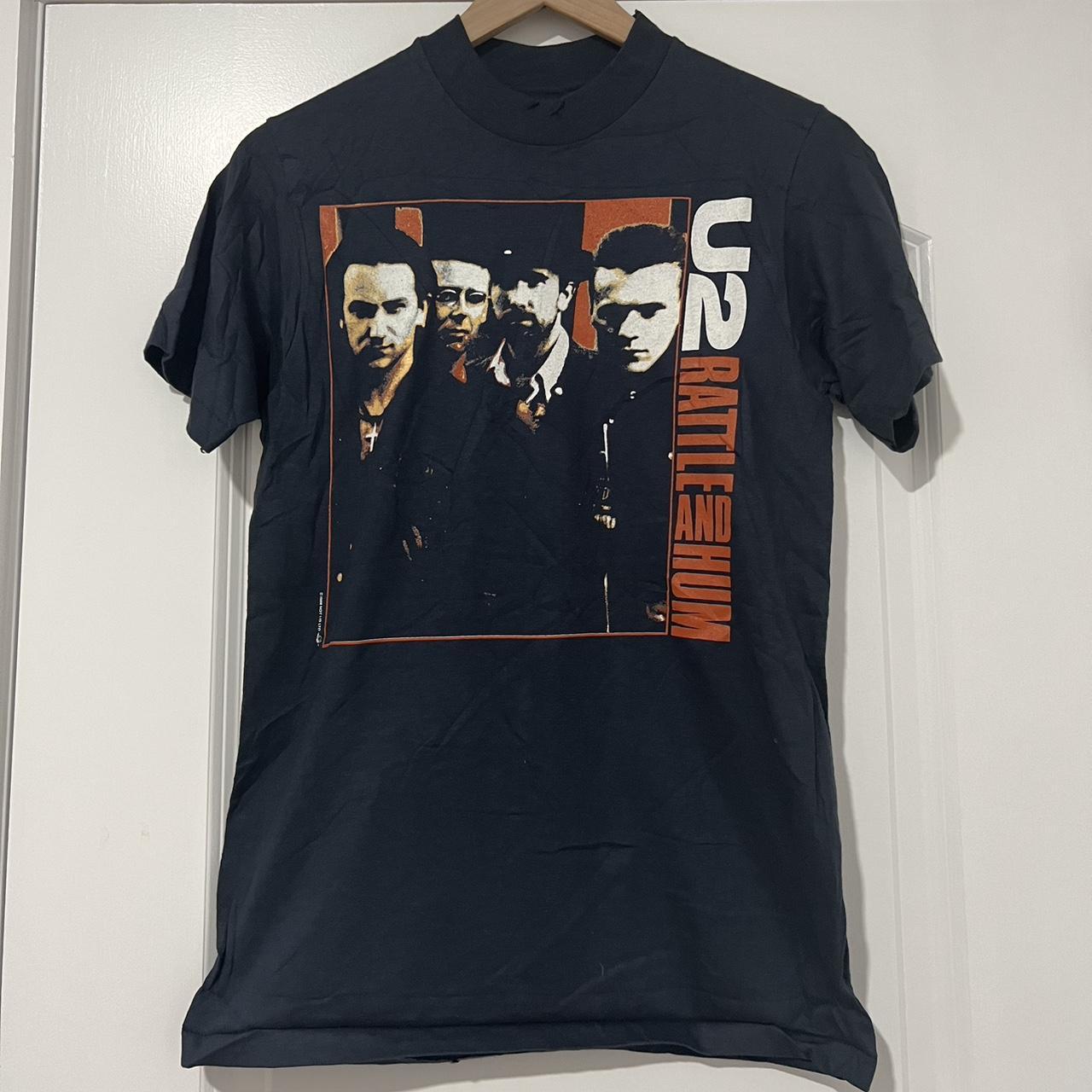 HUM Men's Blue and Orange Tshirt Depop