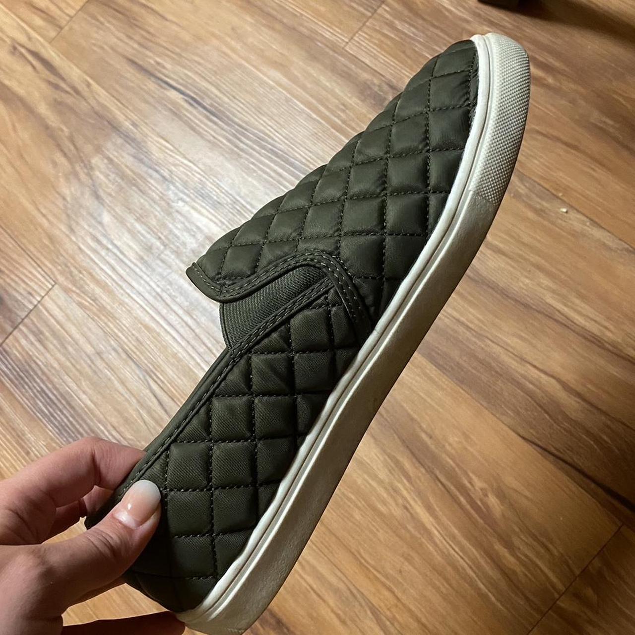 green slip on sneakers