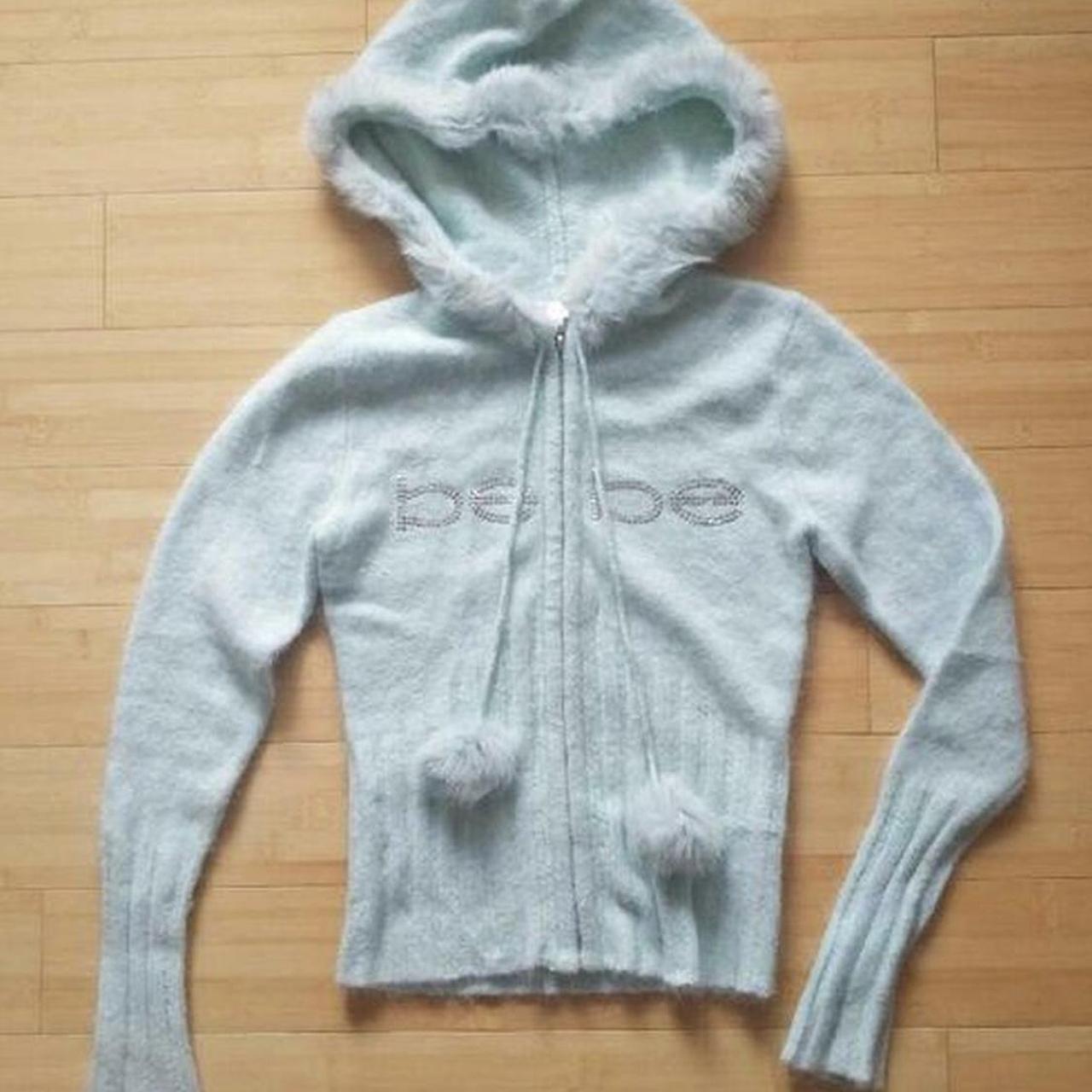 ISO BEBE ZIP UP WITH POM POMS in size small or... - Depop