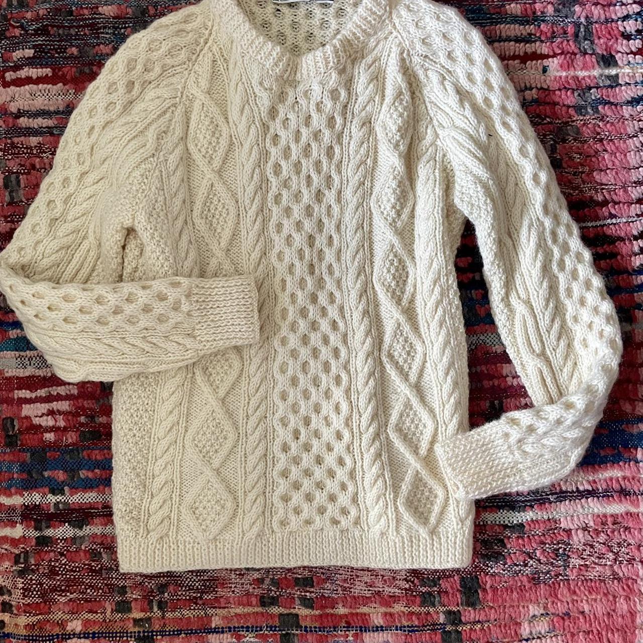 Fisherman cable knit will sweater - Depop