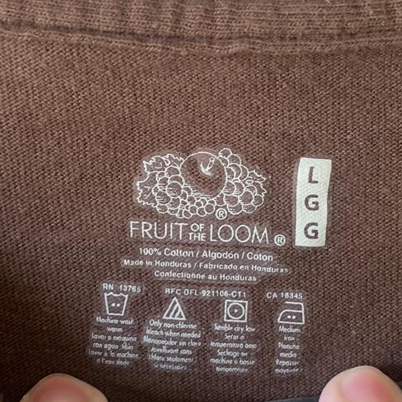Fruit of the Loom Men's Brown and White T-shirt (3)