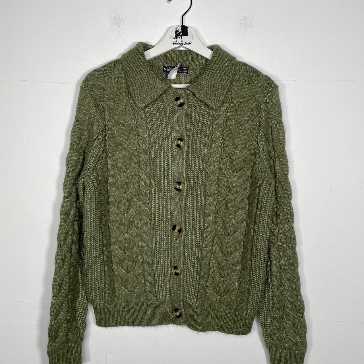 Marks & Spencer Men's Khaki and Brown Cardigan Depop