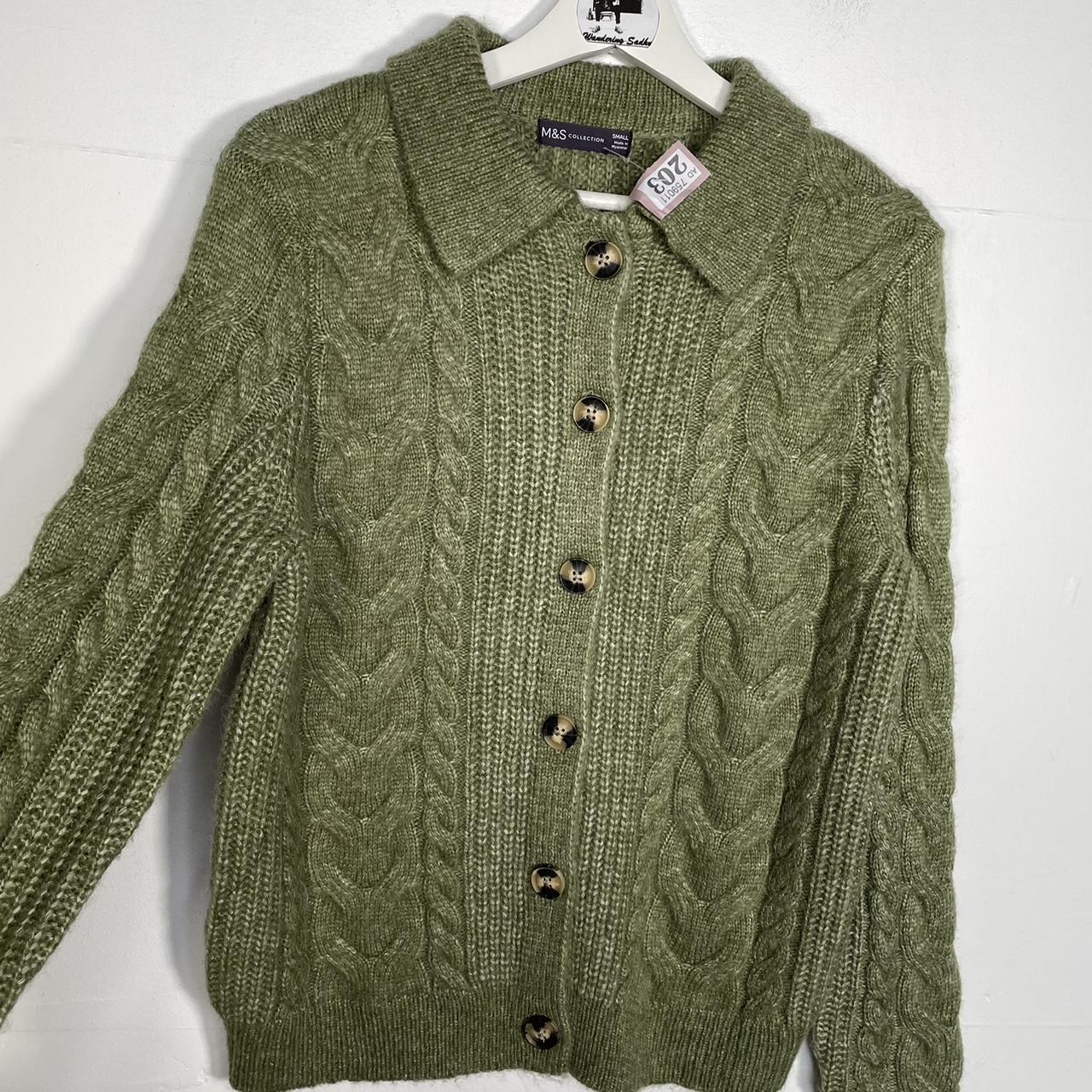 Marks & Spencer Men's Khaki and Brown Cardigan Depop