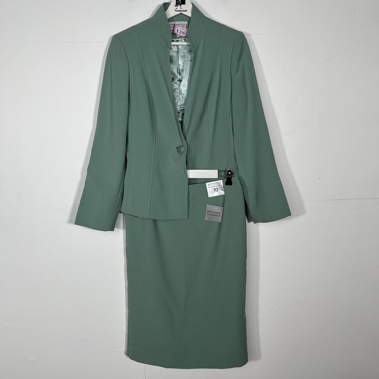 NP138 Debenhams mint green blazer jacket and midi... Depop