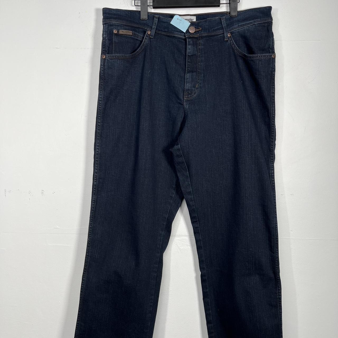Wrangler Jeans Size 36 X 32 Black Denim Logo Straight Leg Men's | eBay