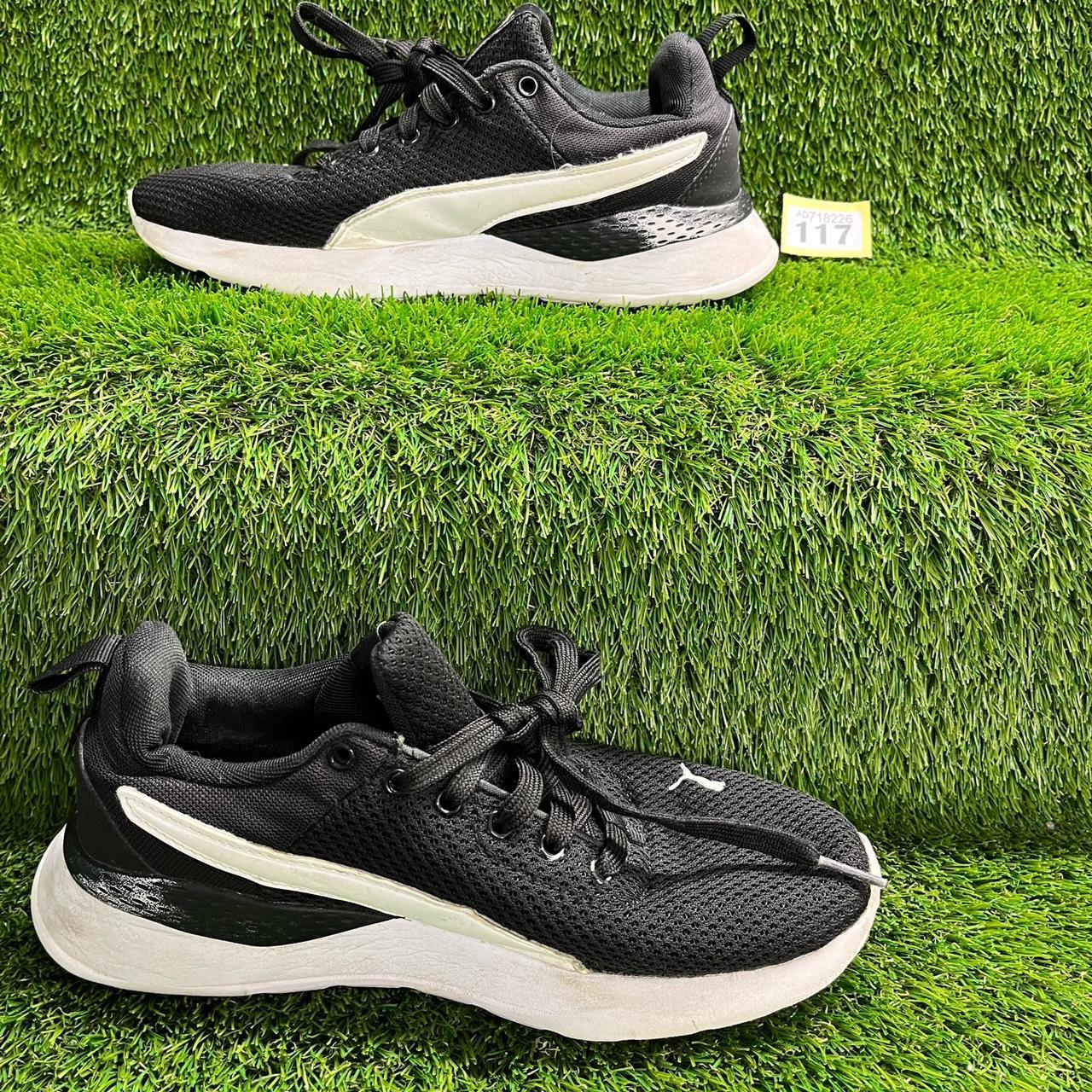 Y117 Puma black and white trainers. Size 4. Great... Depop