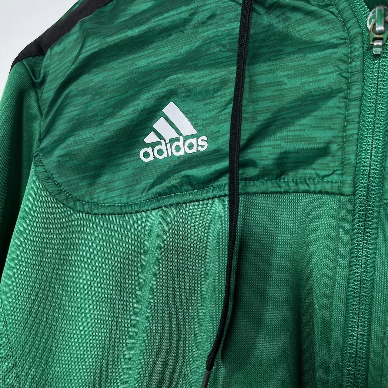 S493 Adidas green hoodie. Size M. Great condition... - Depop