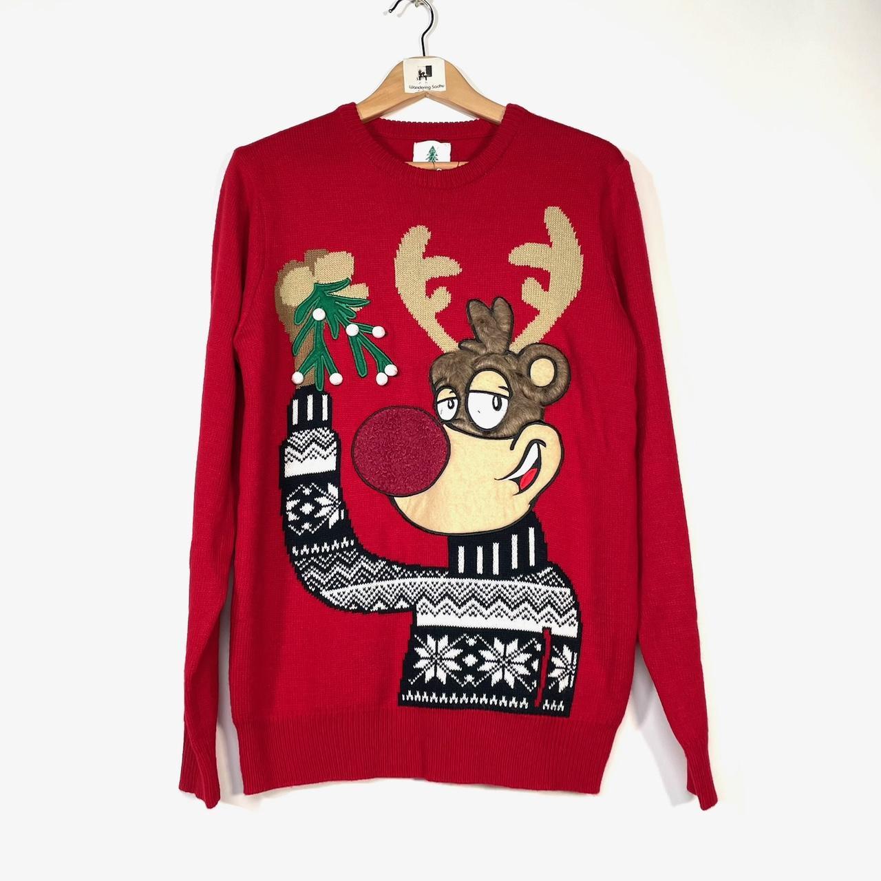 S948 George red reindeer Christmas jumper. Size. Depop