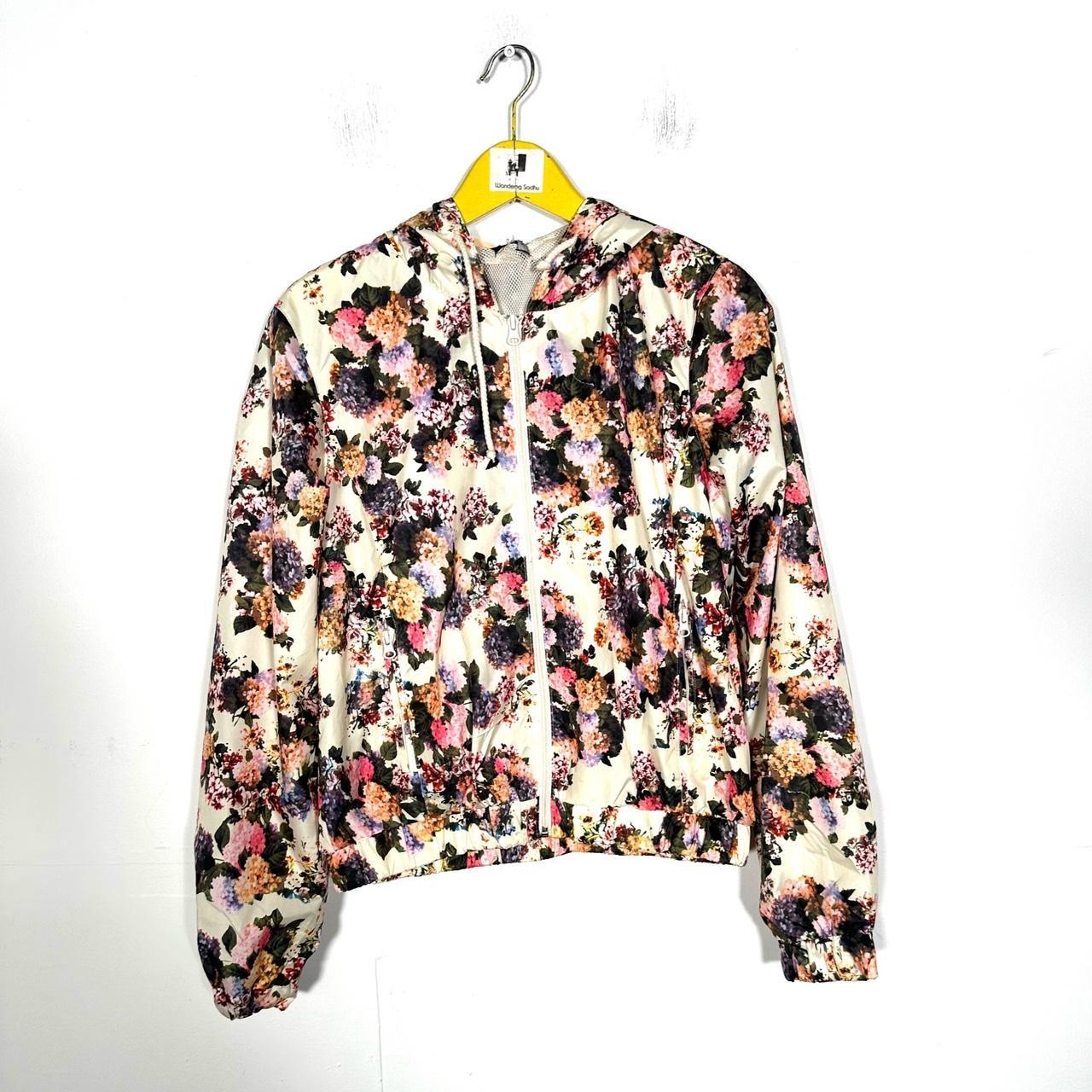 C785 Floral zip up hoodie Size M Great... - Depop