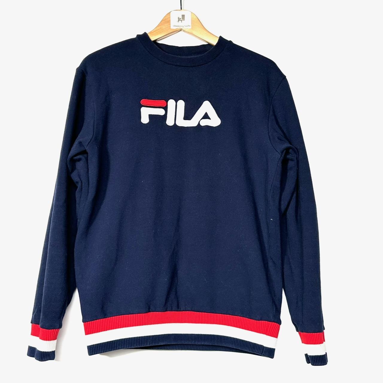 L27 Fila navy jumper. Size S. great condition... - Depop