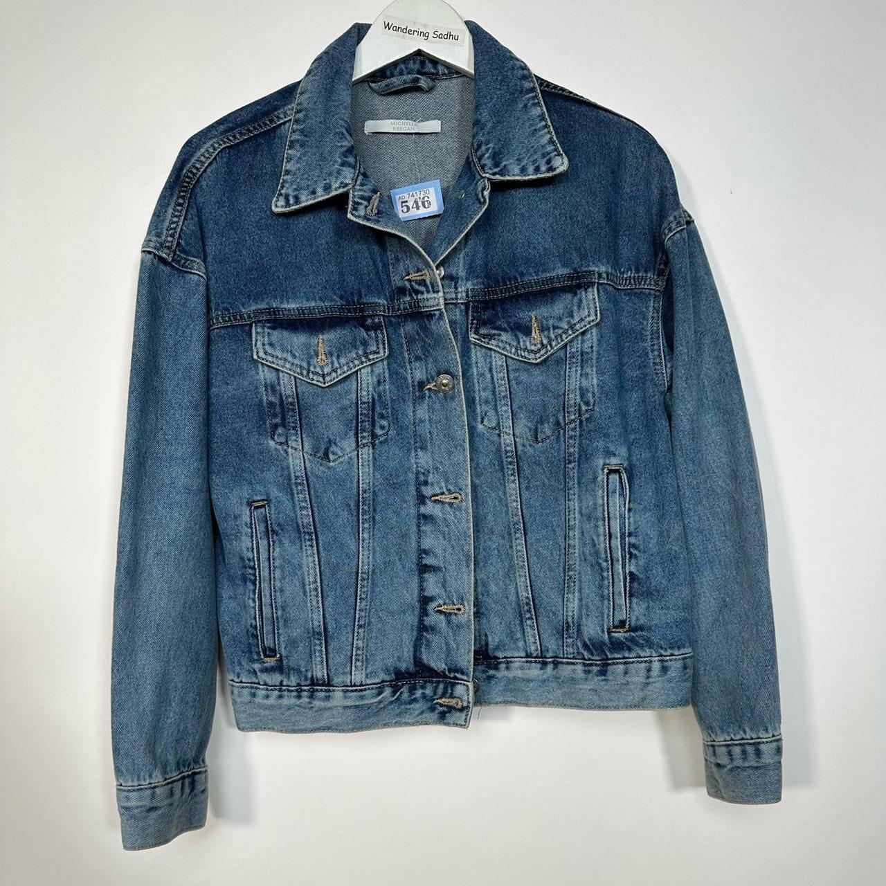 B546 Michelle Keegan blue denim jacket Size 12 Good