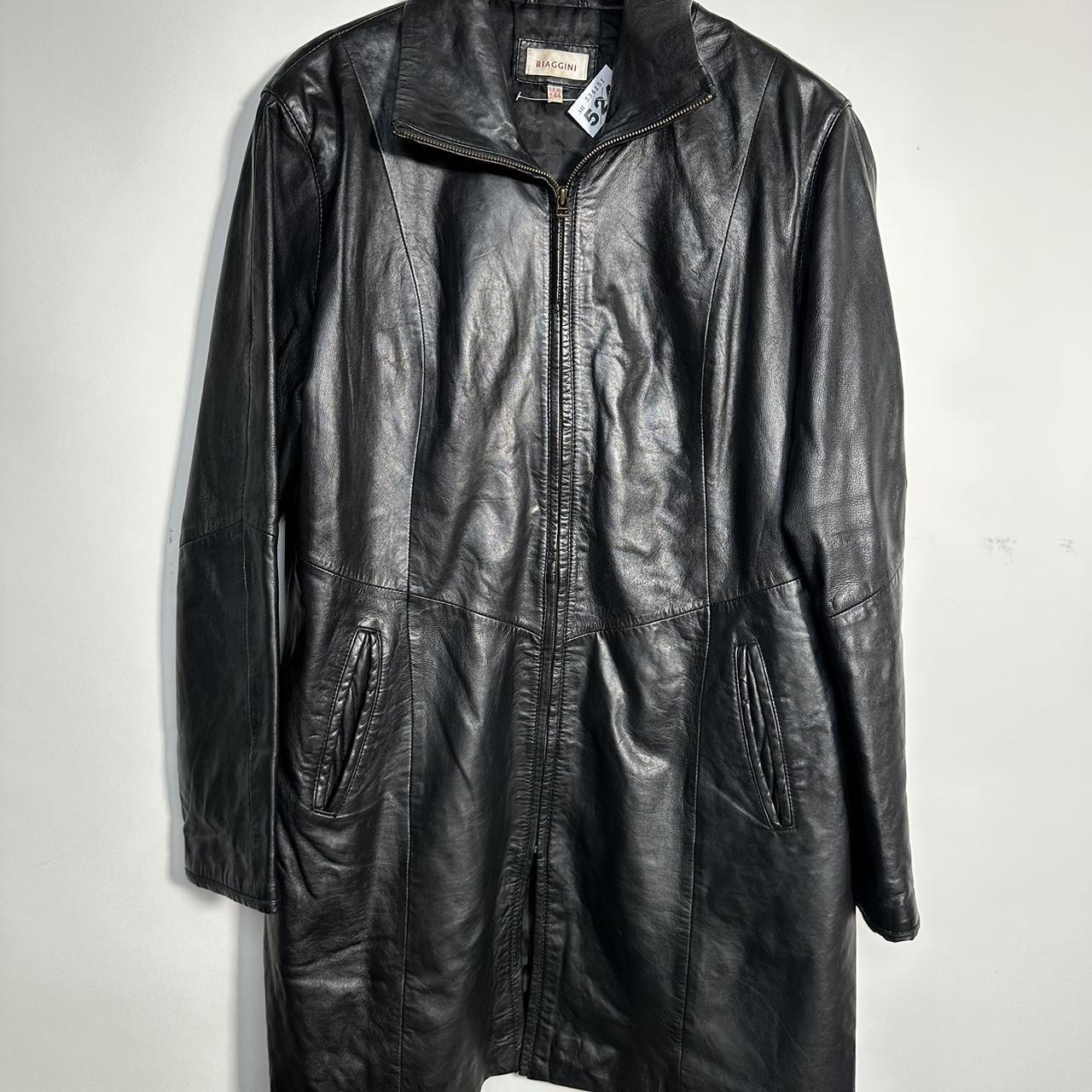 WM524 Biaggini black leather jacket. Size 44. Great... | Depop 