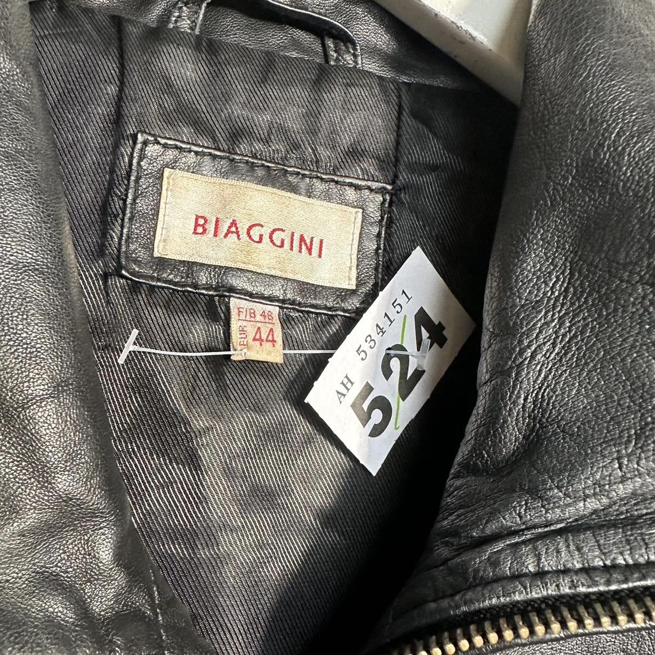 WM524 Biaggini black leather jacket. Size 44. Great... | Depop 