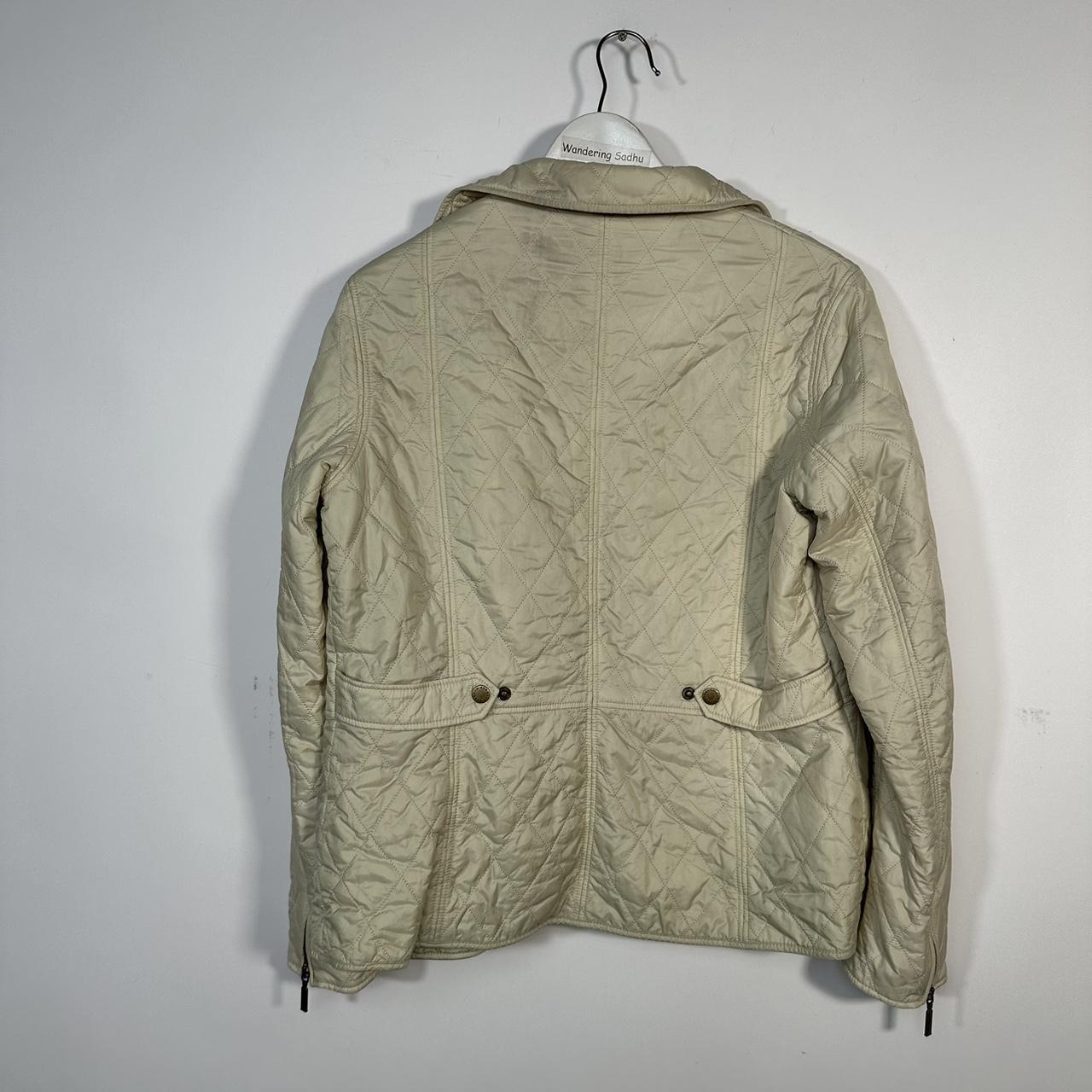 MO773 Barbour cream quilted jacket with embroidered... Depop