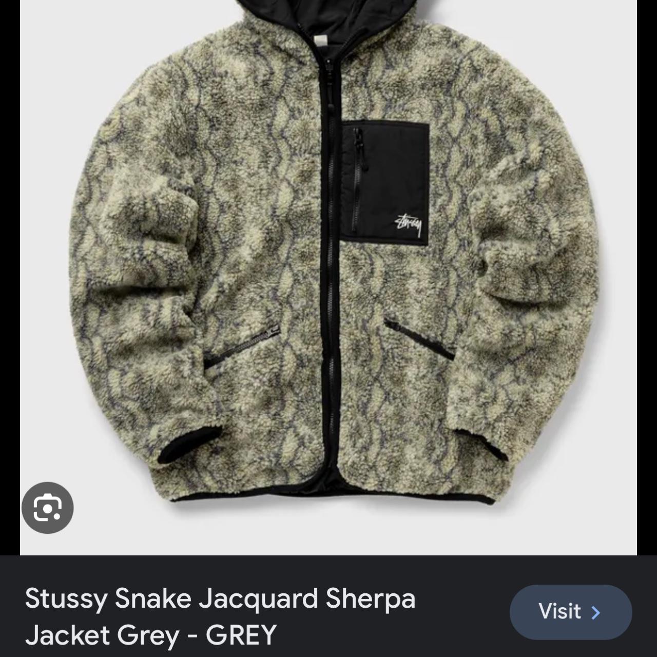 Stussy Snake Jacquard Sherpa Fleece/Jacket, (USED...