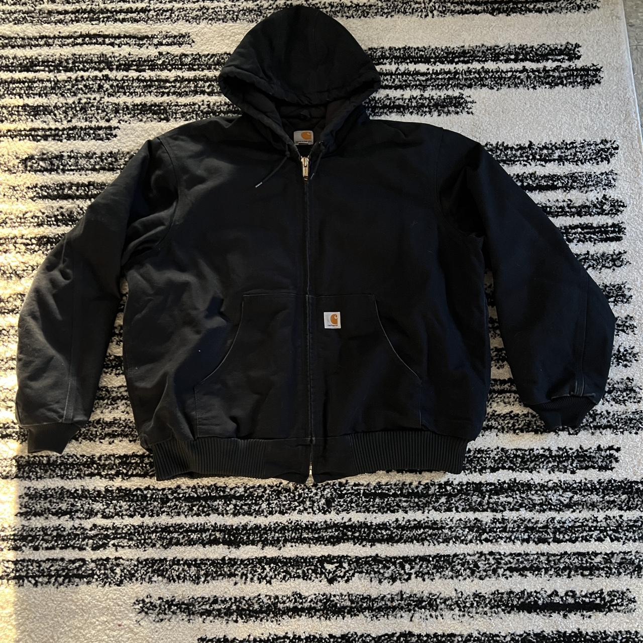 vintage carhartt detroit jacket (black) tagged size...