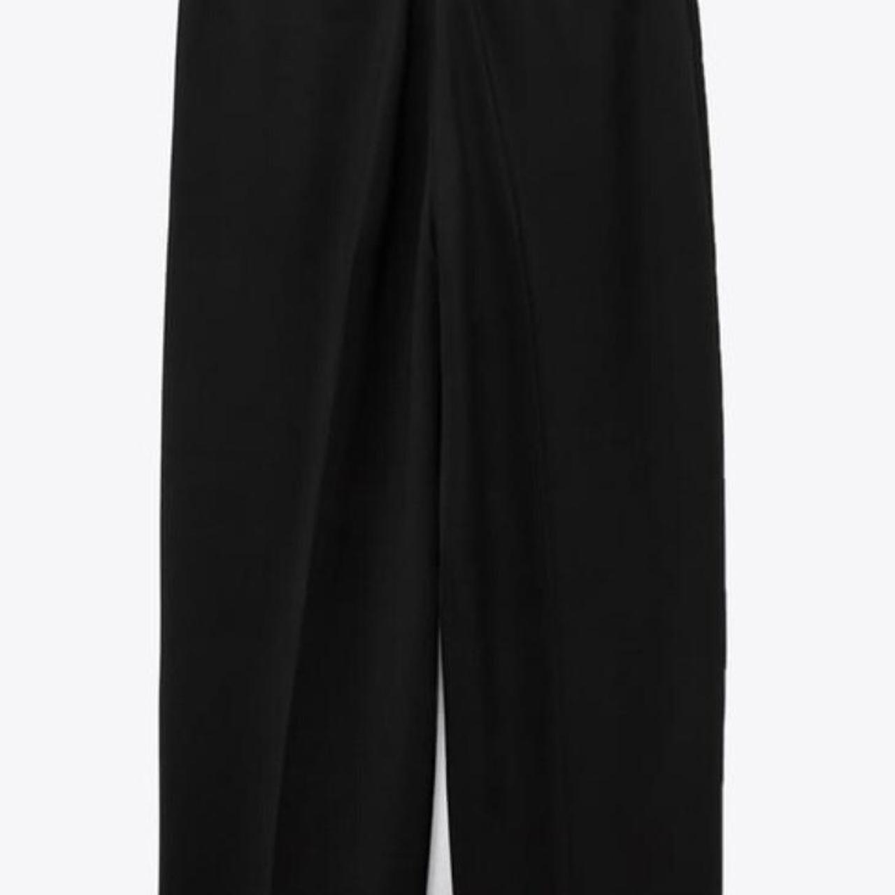 DARTED TROUSERS WITH TURN-UP HEMS - Black