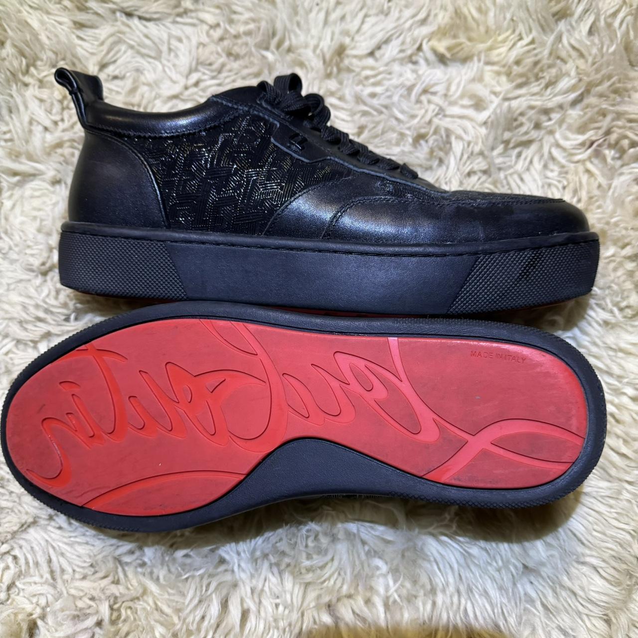 関税込■Christian Louboutin■Happyrui レザートリムスニーカー Christian Louboutin Happyrui leather-trimmed sneakers