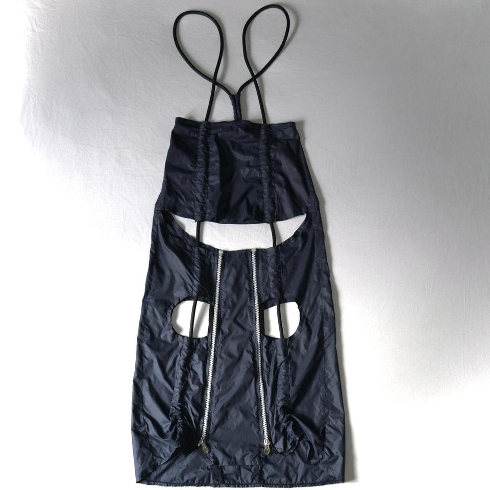 Alice Auaa black leather center zip and side buckles | Depop