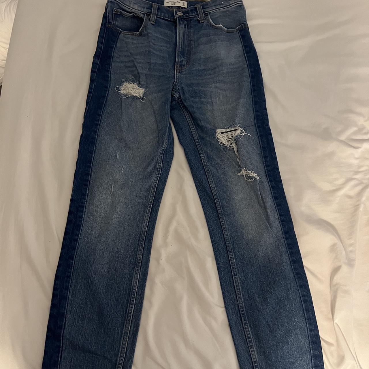 The Mom, High Rise Abercrombie jeans. with patch... - Depop